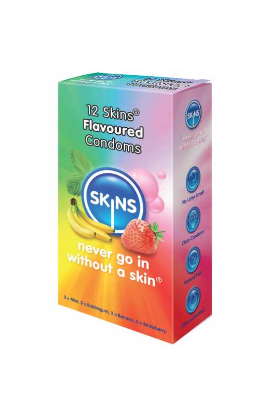 Préservatifs 12 pcs 4 goûts Skin latex