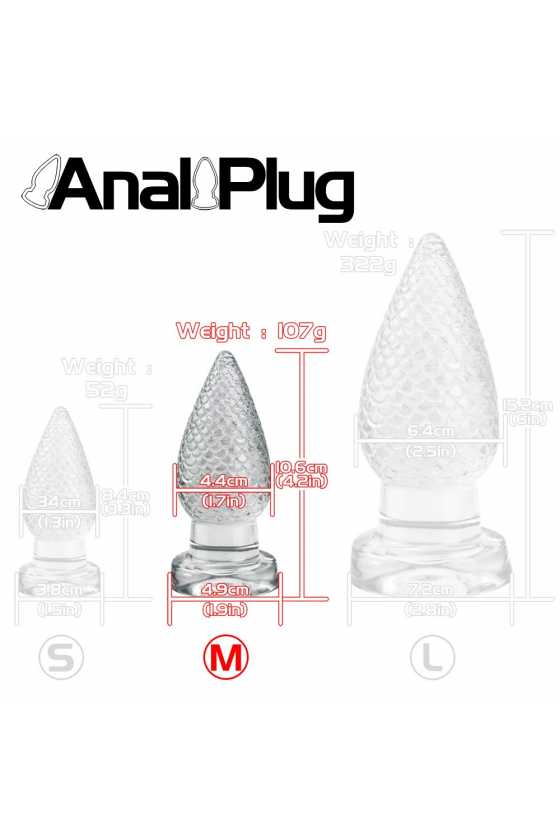 Plug silicone flamme transparent Taille M
