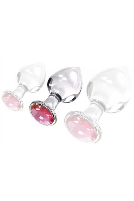 Plug en verre diament rose...