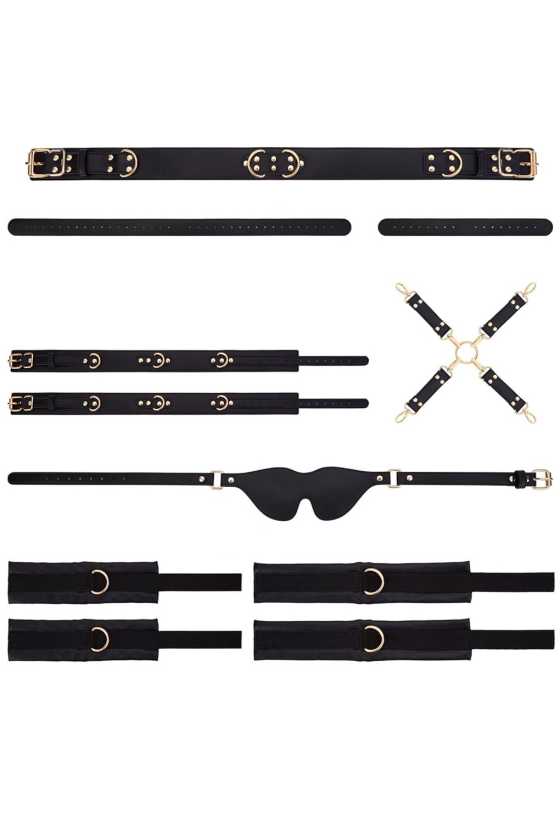 Kit BDSM Complet Noir & Doré – La Panoplie Tout-en-Un pour Explorer Sans Limite